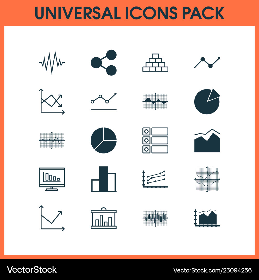 Set of graphs diagrams and statistics icons Set of graphs diagrams and statistics icons vector image