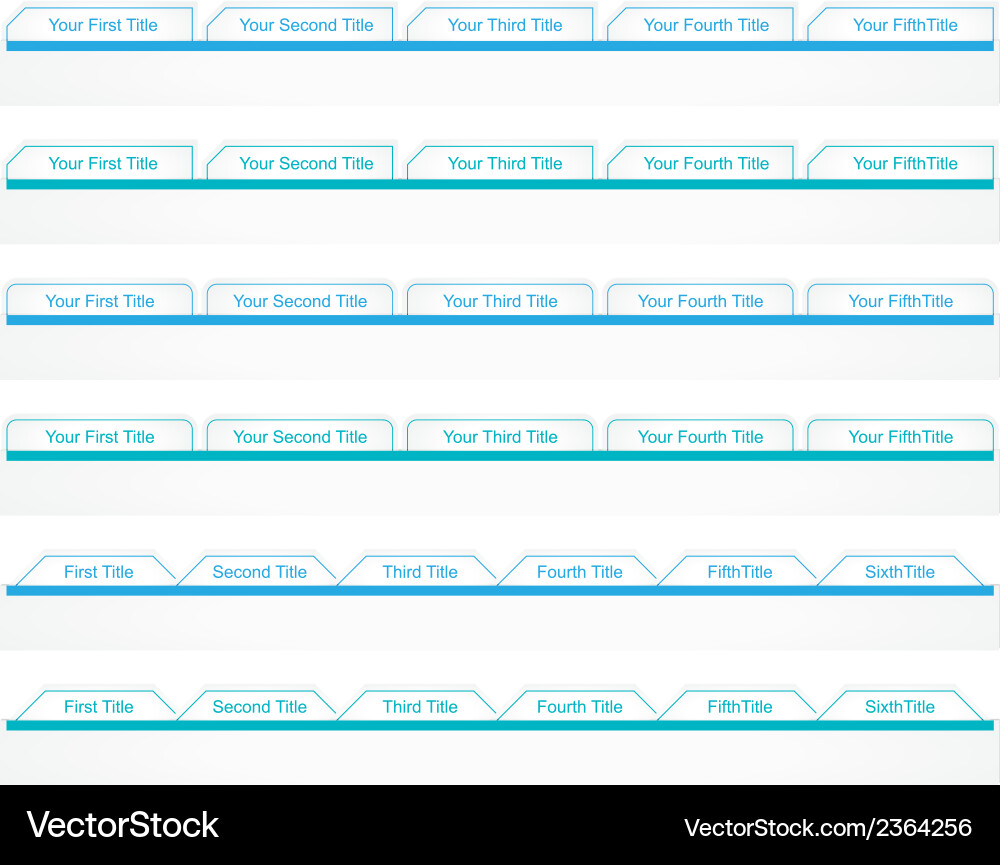 Set of website navigation bookmarks in two colors Vector Image