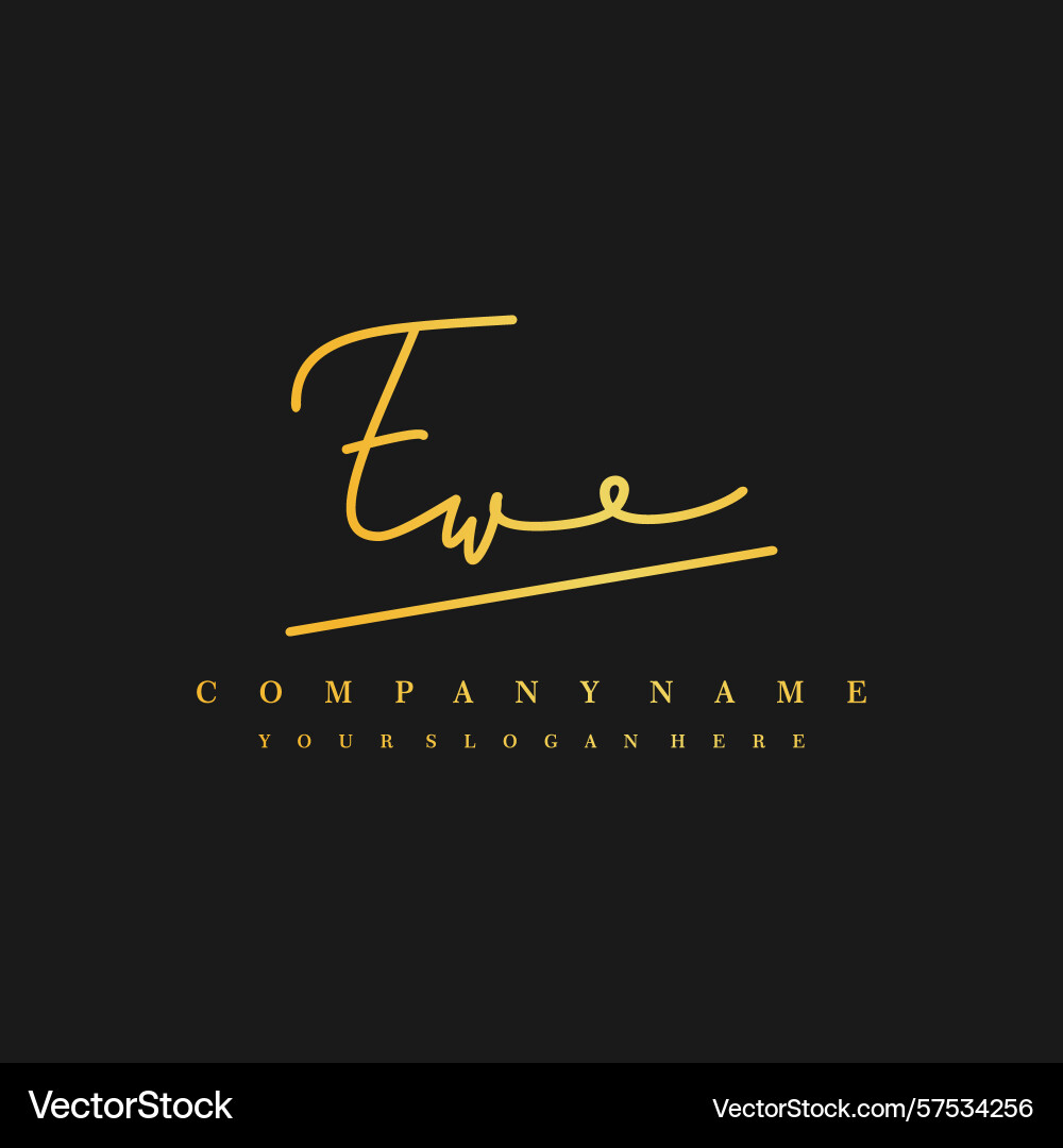Signature style ew initial logos initials logo Vector Image