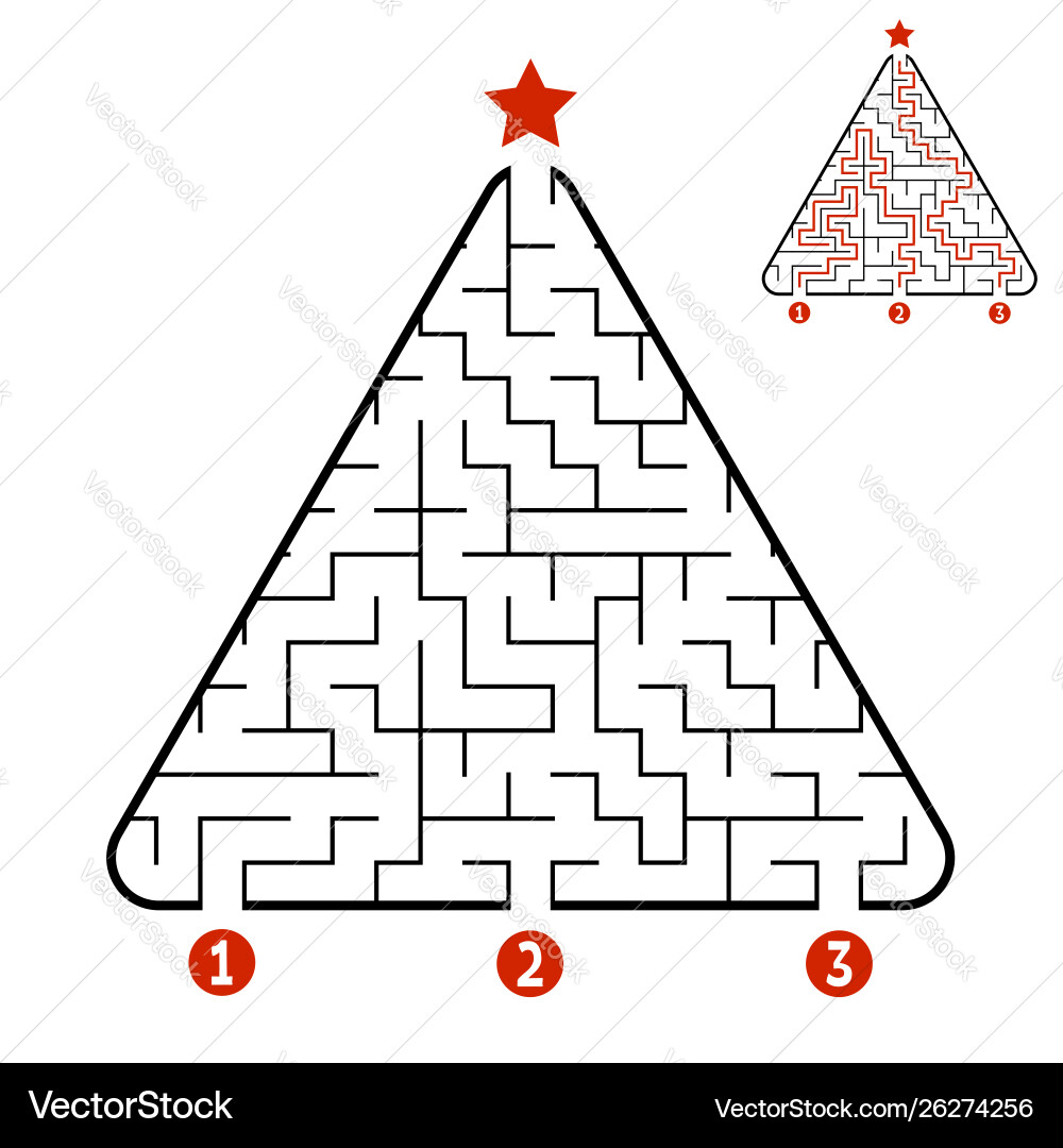 Triangle Labyrinth Puzzle Game vector image
