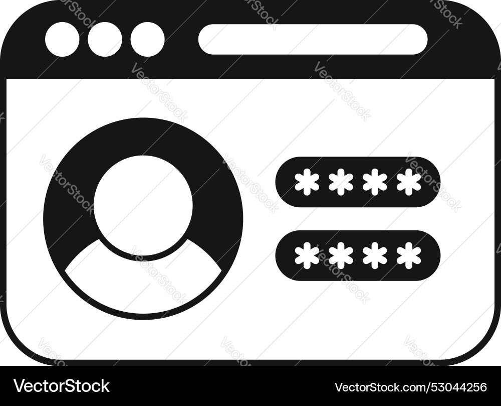 Website user profile login with password Website user profile login with password vector image