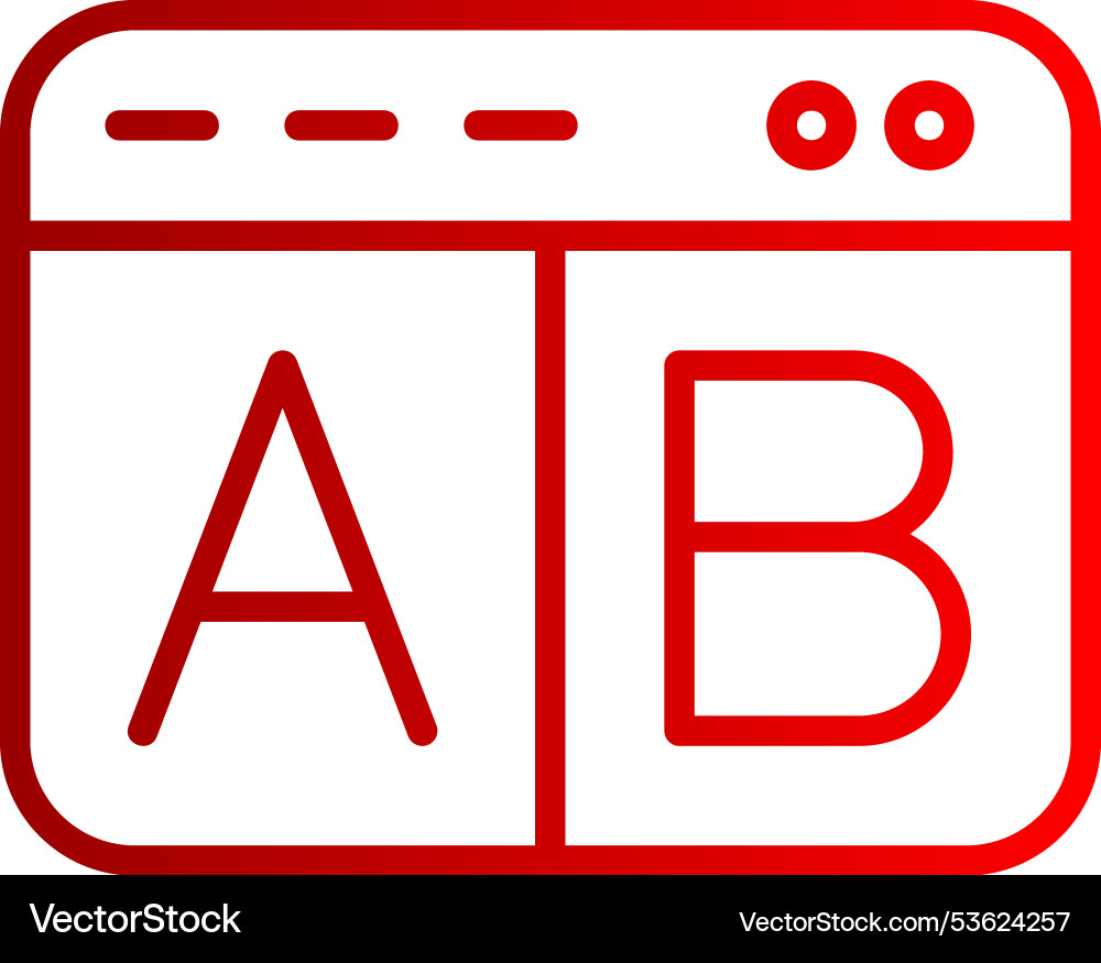 Ab testing line gradient icon vector image