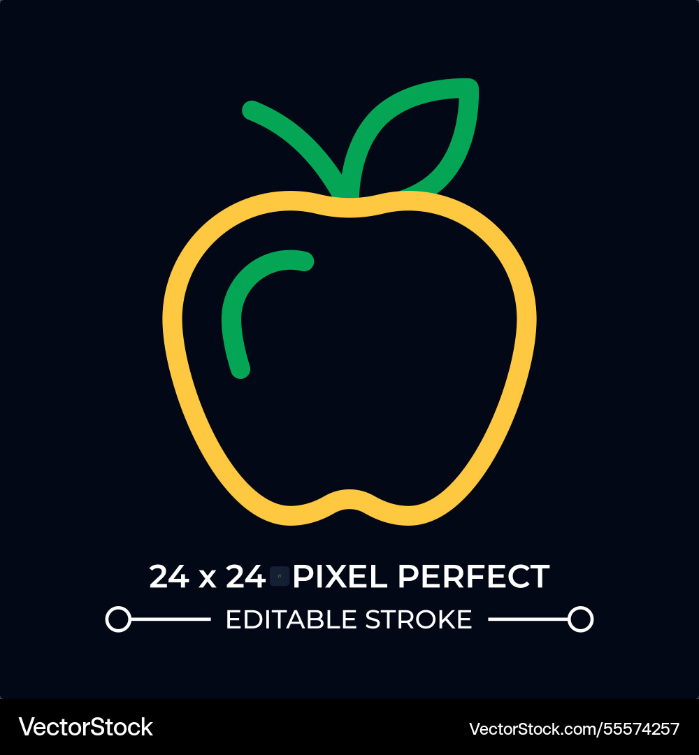 Apple with leaf dark color line ui icon Apple with leaf dark color line ui icon vector image