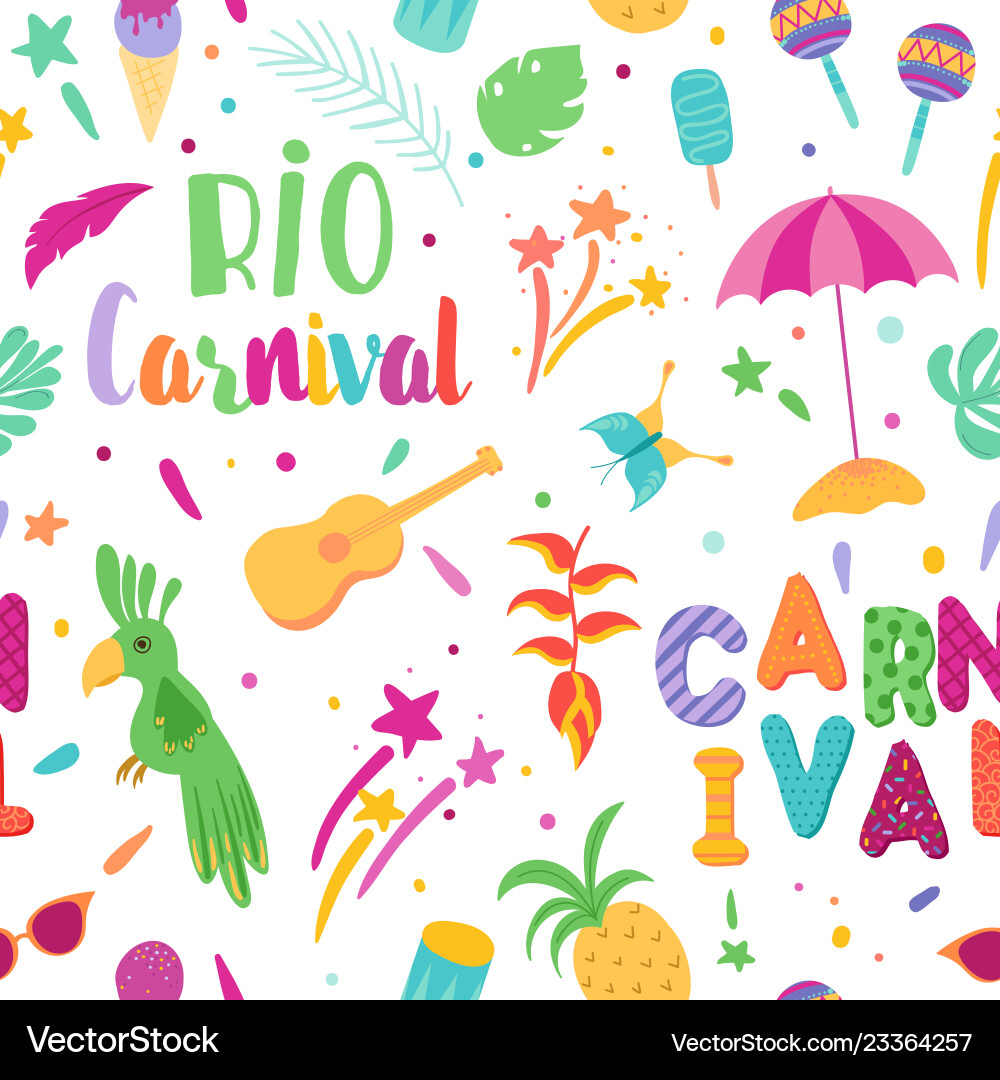Brazilian Carnival Samba Pattern Vector Image
