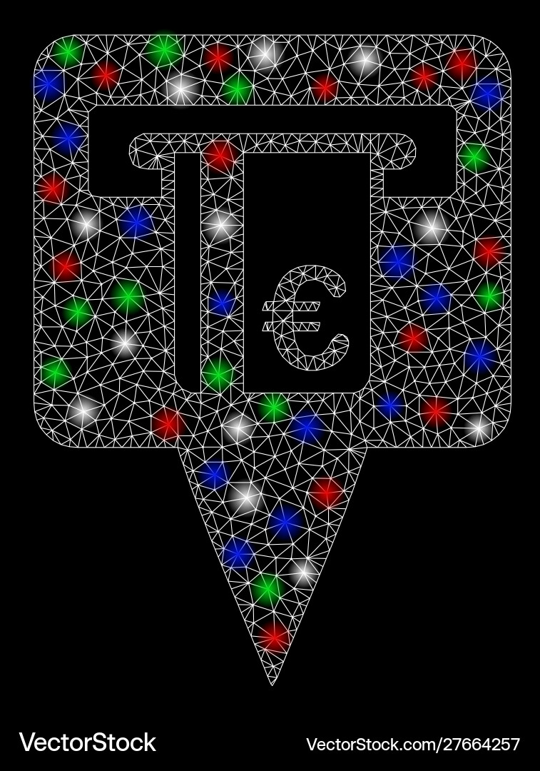 Bright mesh network euro atm pointer with light vector image