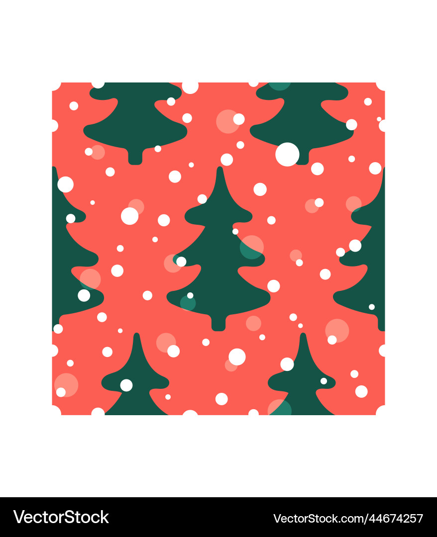 Christmas trees seamless pattern on red background Christmas trees seamless pattern on red background vector image