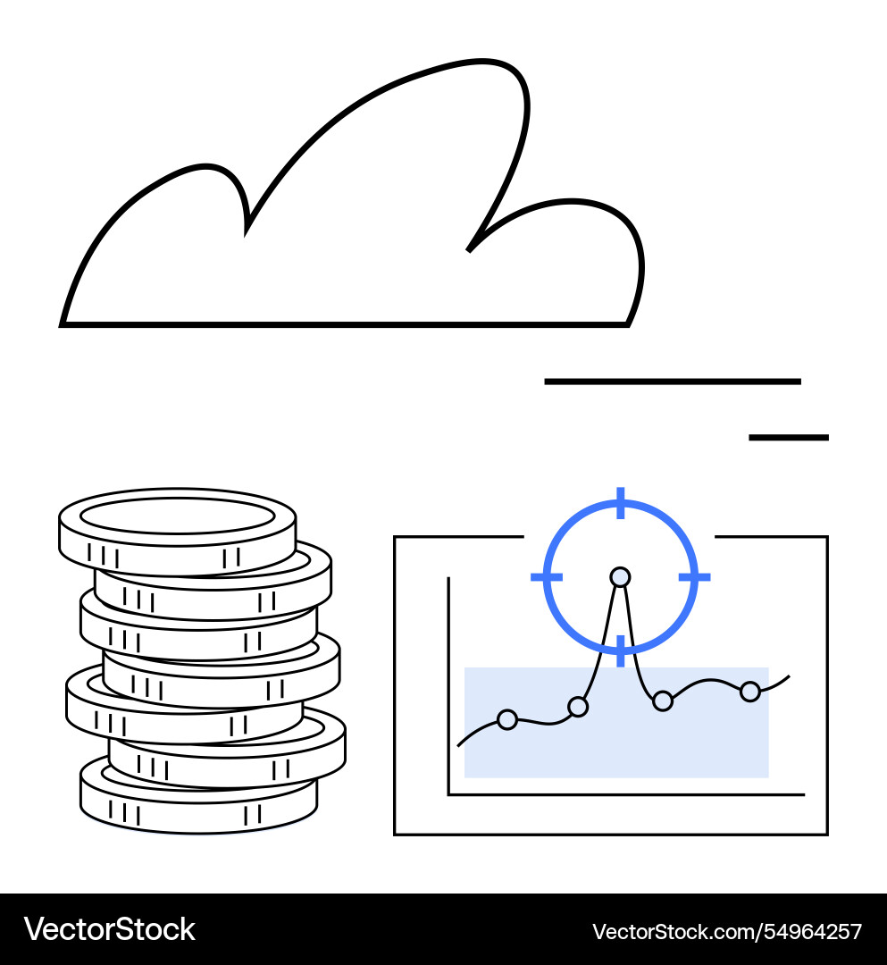 Cloud computing with financial growth data Cloud computing with financial growth data Vector Image