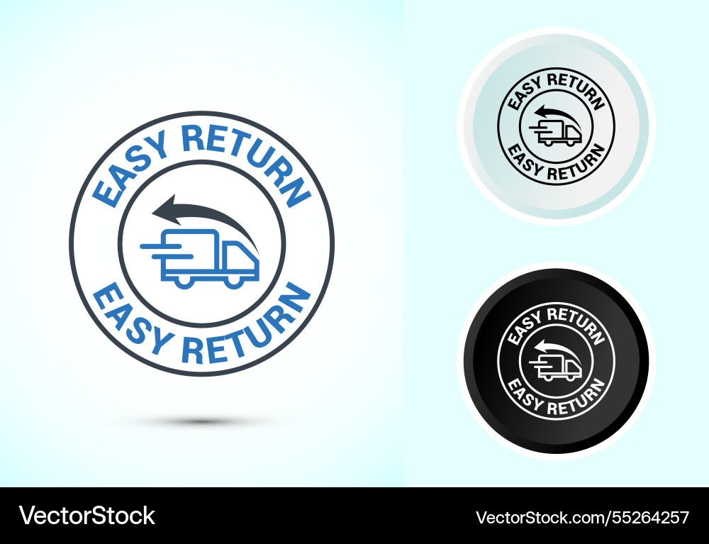 Easy return icon design label Easy return icon design label Vector Image