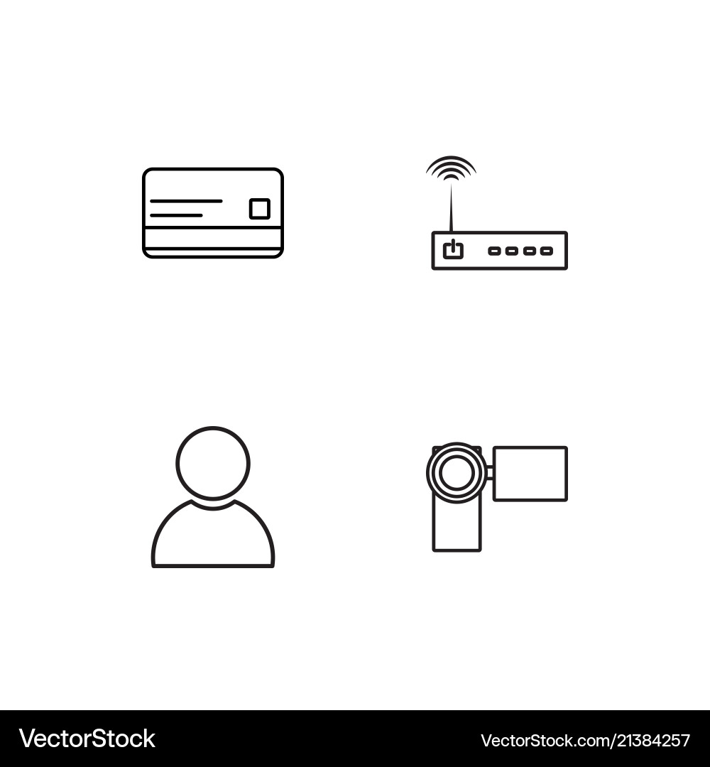 Electrical devices linear icons set simple vector image
