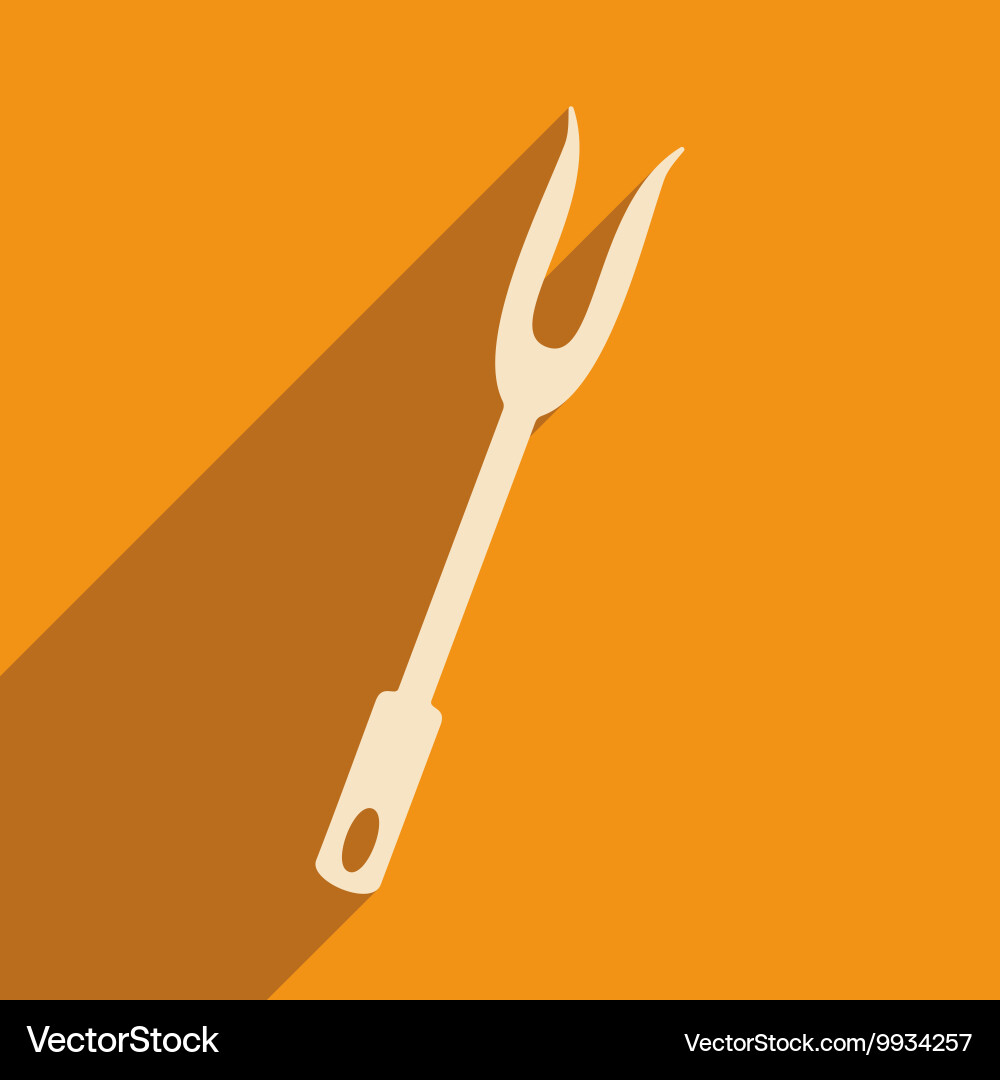 Flat with shadow icon and mobile application fork Vector Image