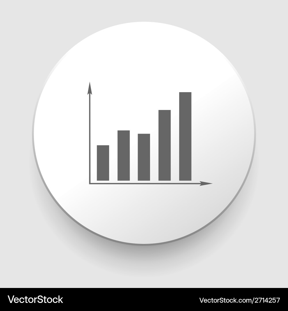 Graph icon on round button Vector Image