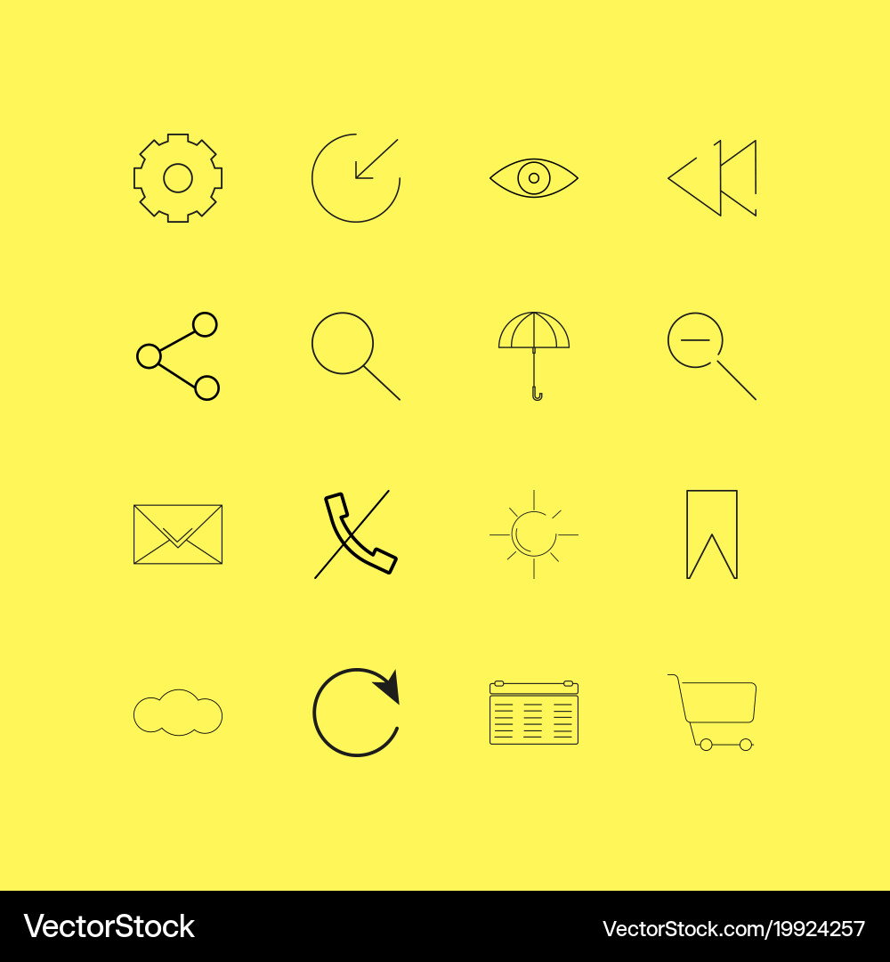 Interface linear icon set simple outline icons vector image