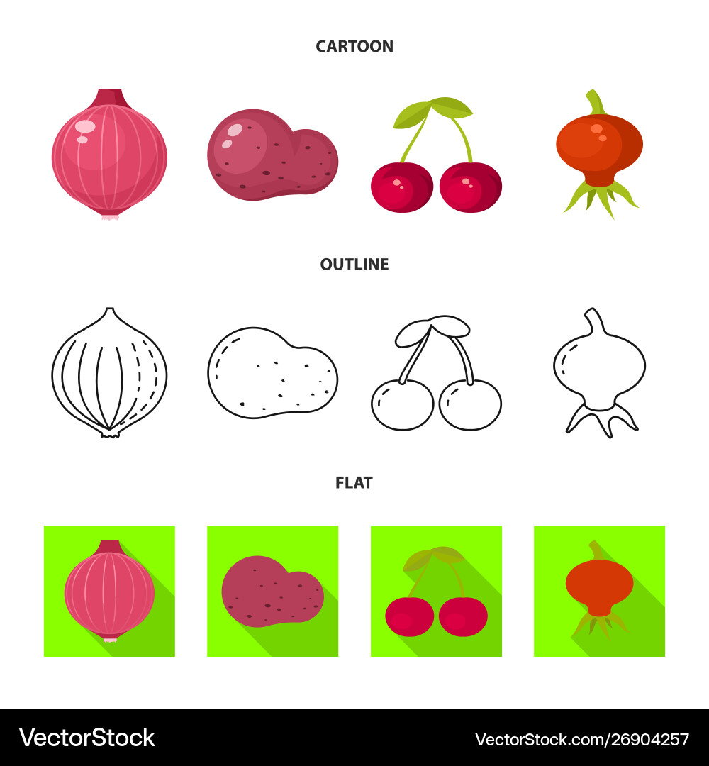 Isolated object fresh and red symbol set Isolated object fresh and red symbol set Vector Image