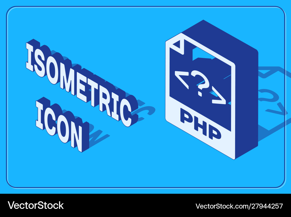 Isometric php Datei Dokument herunterladen Schaltfläche Isometric php Datei Dokument herunterladen Schaltfläche vektorbild