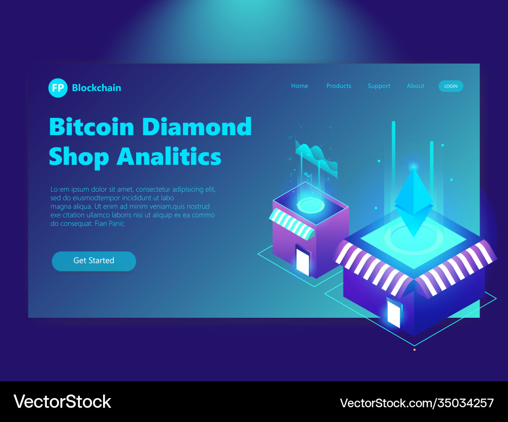 Landing page template with gradient modern webpage vector image