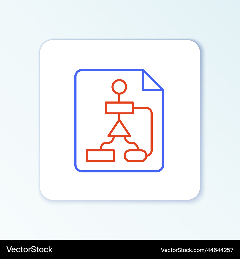 Line tile flowchart for program design or process Line tile flowchart for program design or process vector image