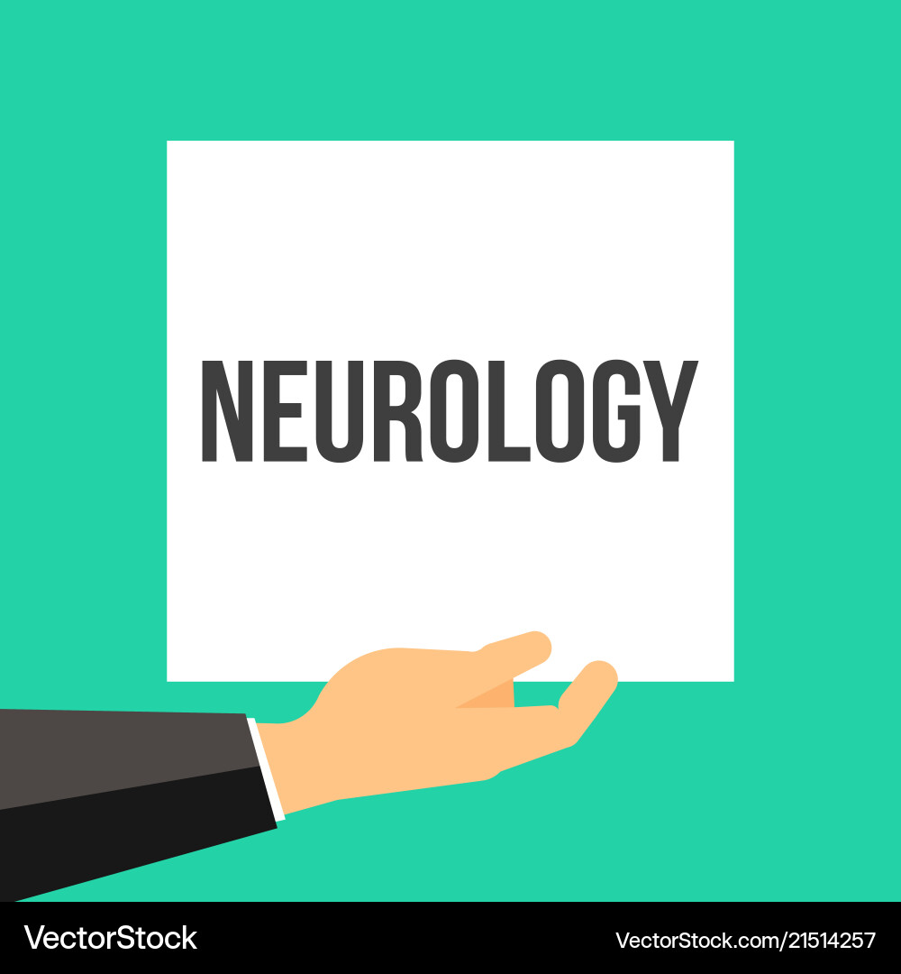 Man showing paper neurology text Man showing paper neurology text Vector Image