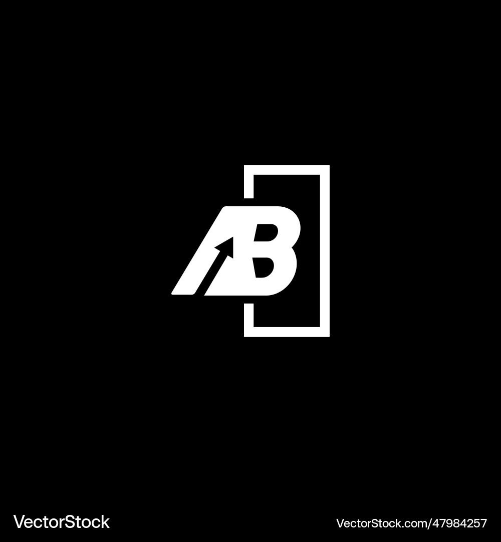Rectangular initial logo with up arrow element Vector Image