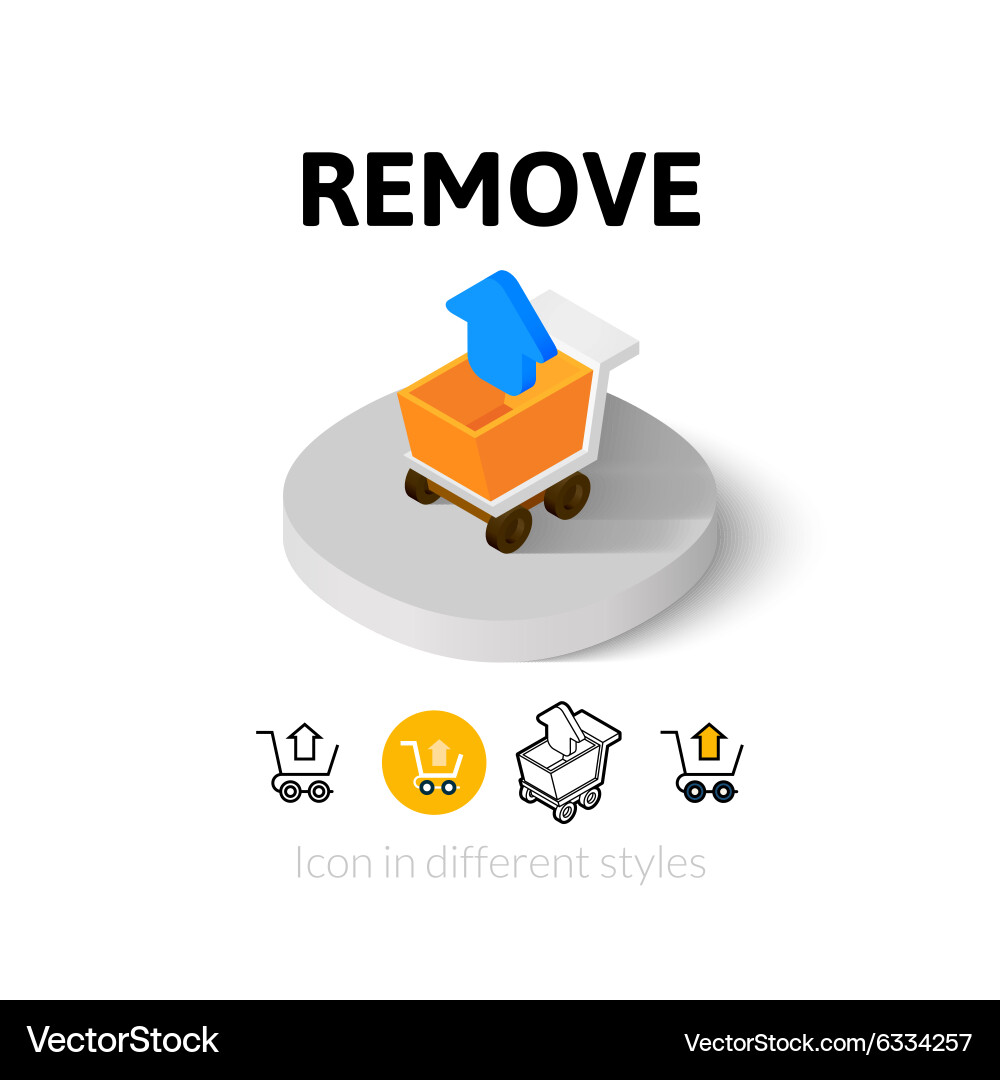 Remove icon in different style Vector Image