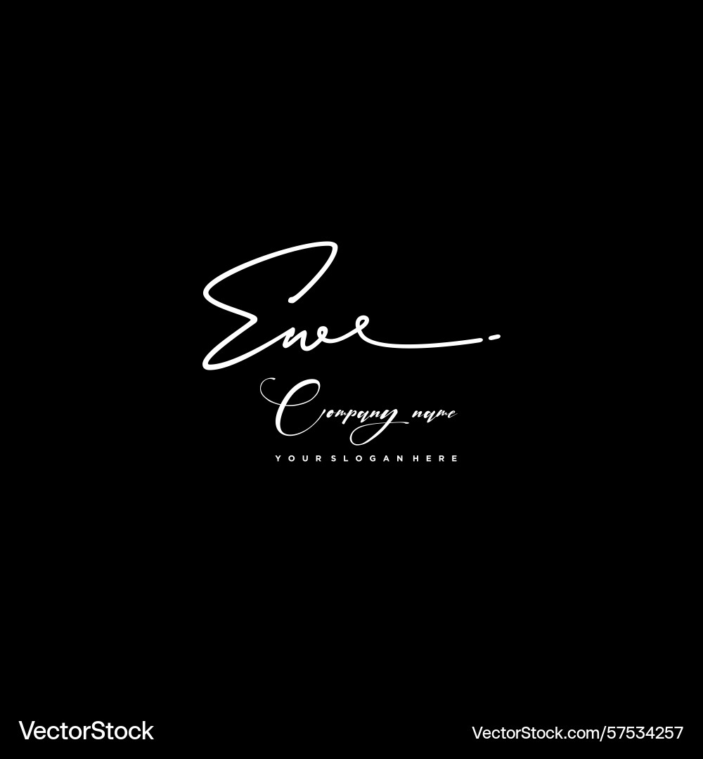 Signature style ew initial logos initials logo Signature style ew initial logos initials logo Vector Image