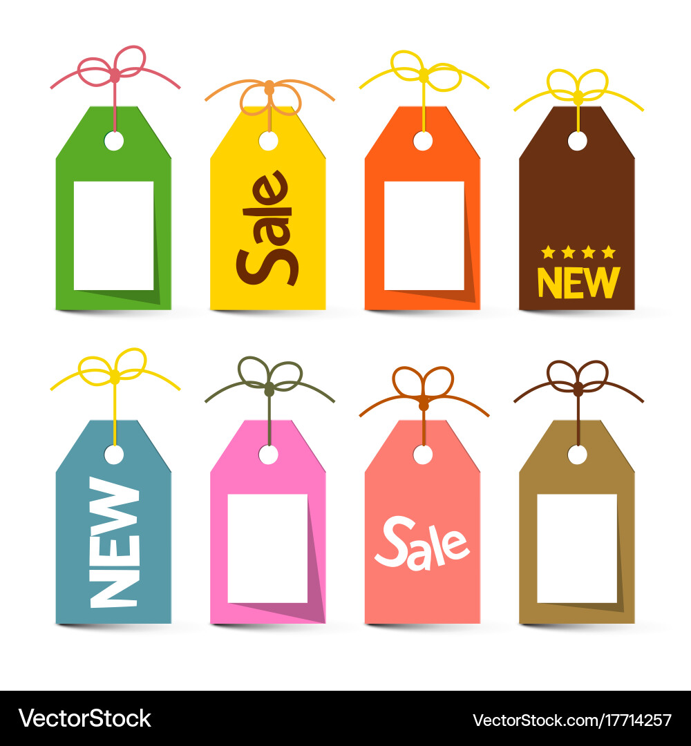 Tags with strings labels isolated vector image