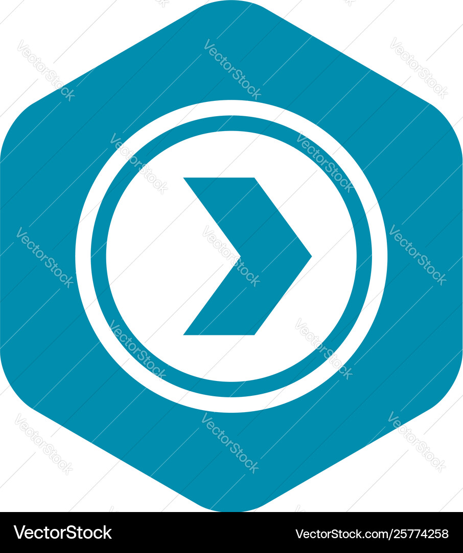 Arrow to right in circle icon simple style Vector Image