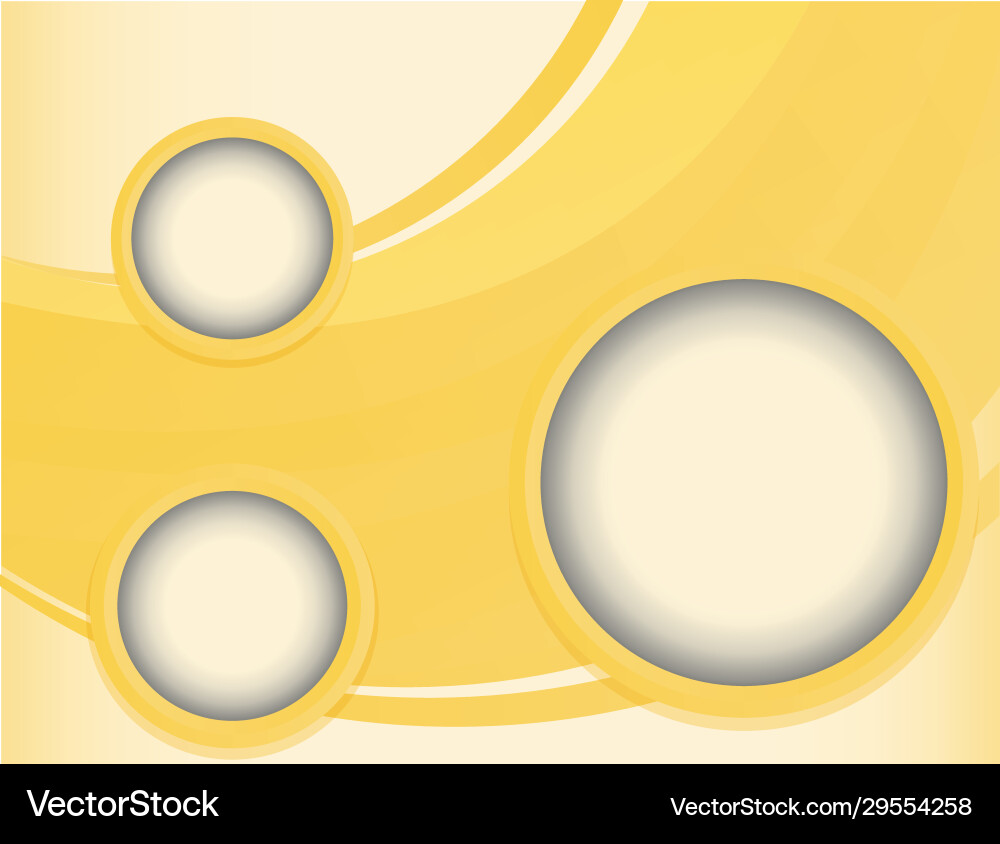 Background design with round patterns in yellow Vector Image