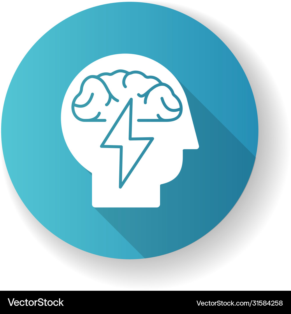 Brainstorming blau flache Design lange Schatten Glyph Brainstorming blau flache Design lange Schatten Glyph vektorbild