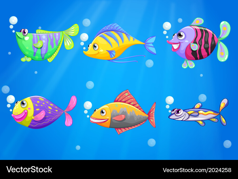 Bunte Unterwasserfischszene Vektorbild