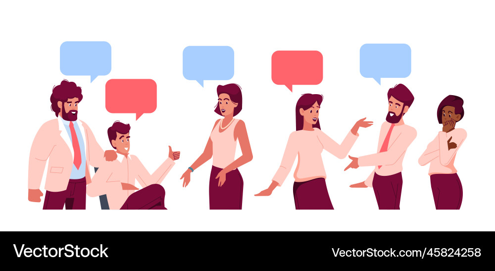 Business people characters discuss work projects Business people characters discuss work projects vector image