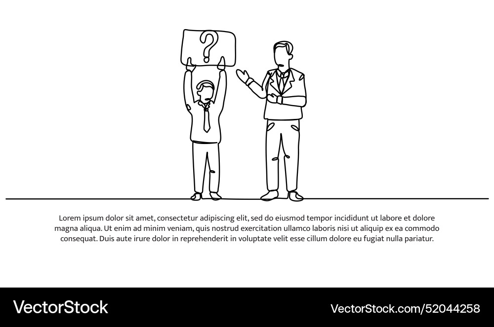 Continuous one line design of student asking Vector Image