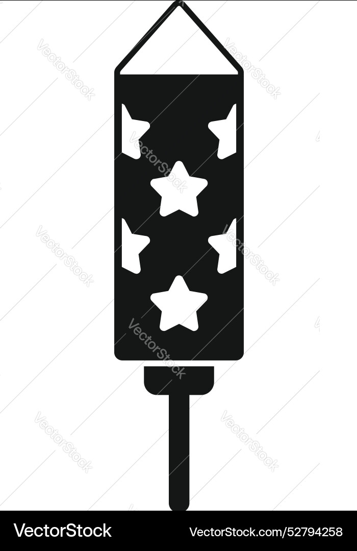 Firework rocket with stars displaying Firework rocket with stars displaying vector image