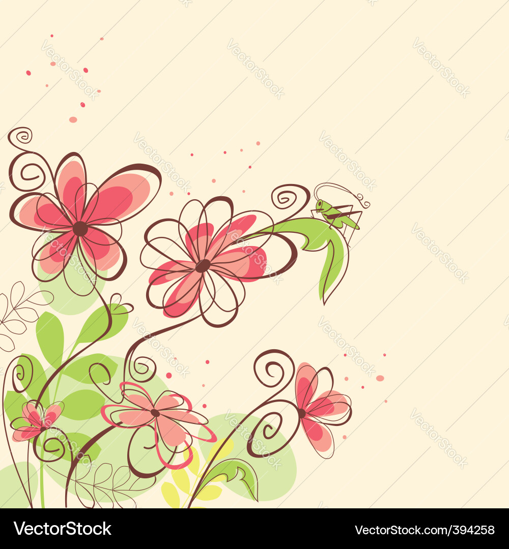 Floral Scroll Pattern Background Vector Image