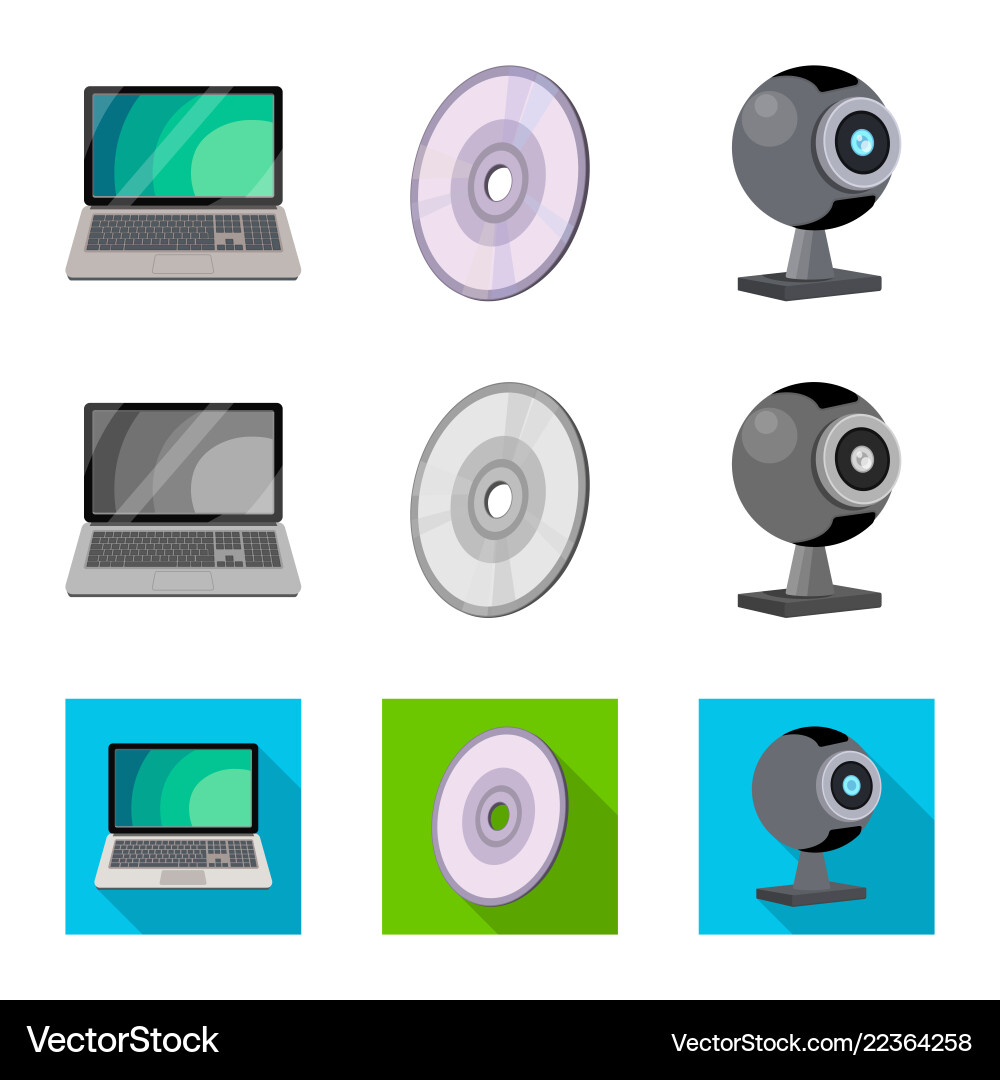 Isolated object of laptop and device icon Isolated object of laptop and device icon vector image