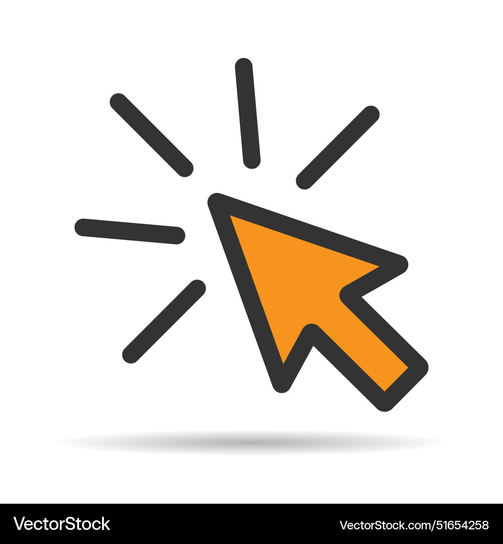 Klicken Sie auf Pfeil Maus Schatten Symbol Web-Taste Cursor Klicken Sie auf Pfeil Maus Schatten Symbol Web-Taste Cursor vektorbild