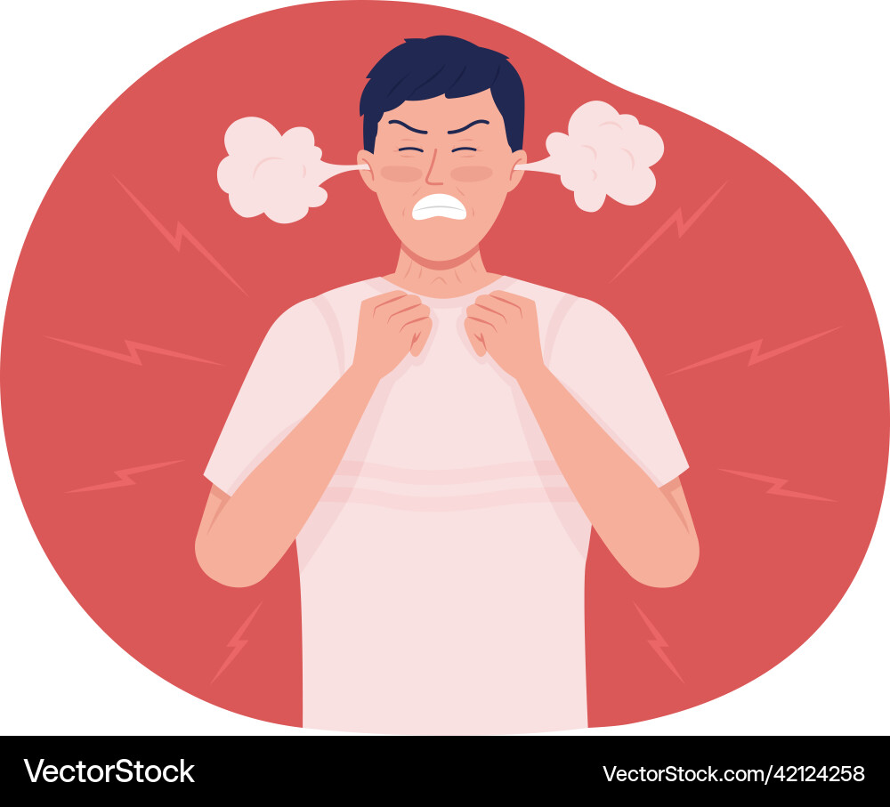 Man in fury 2d isolated Man in fury 2d isolated vector image