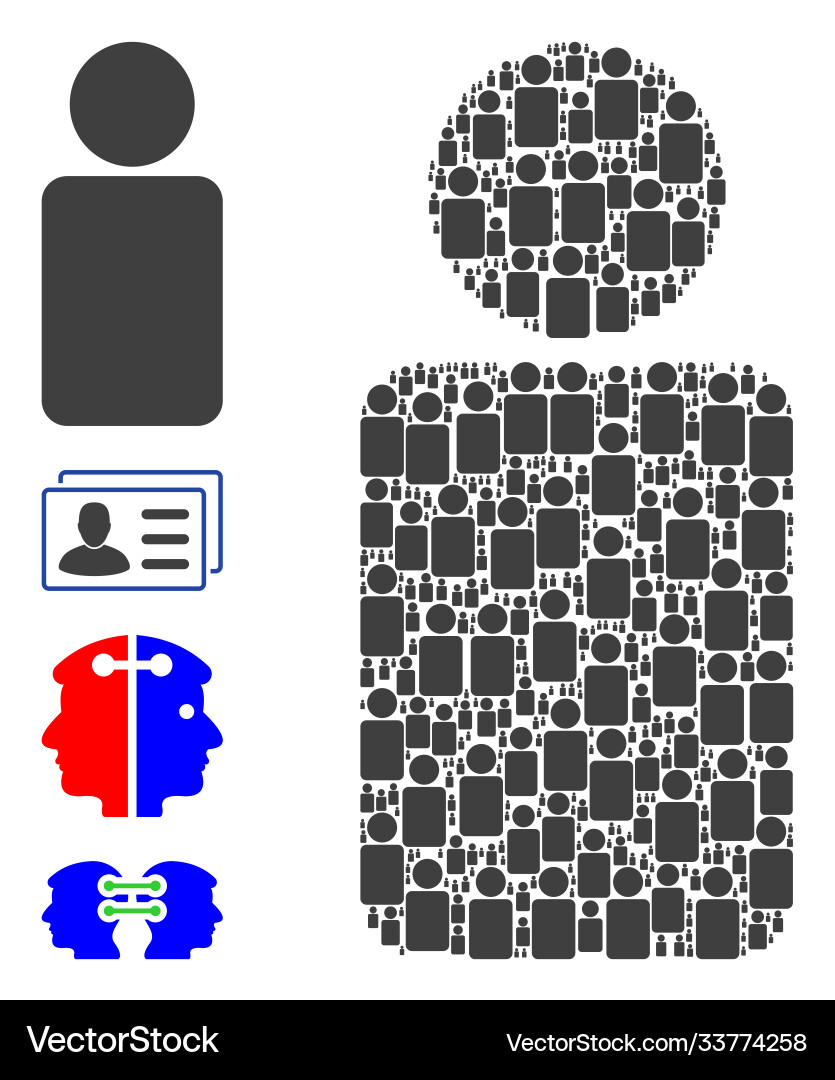 Man recursive composition self icons Man recursive composition self icons vector image