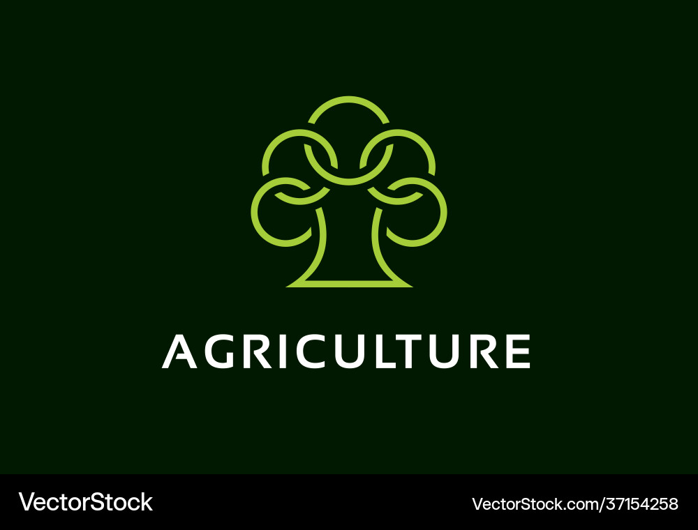 Monogram circle tree logo template design Vector Image