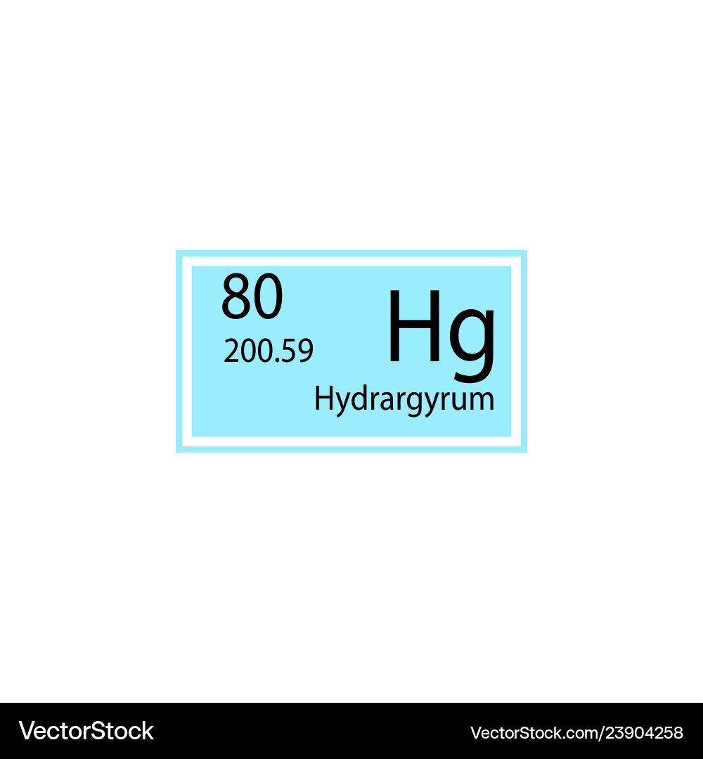 Periodic table element hydrargyrum icon Periodic table element hydrargyrum icon vector image