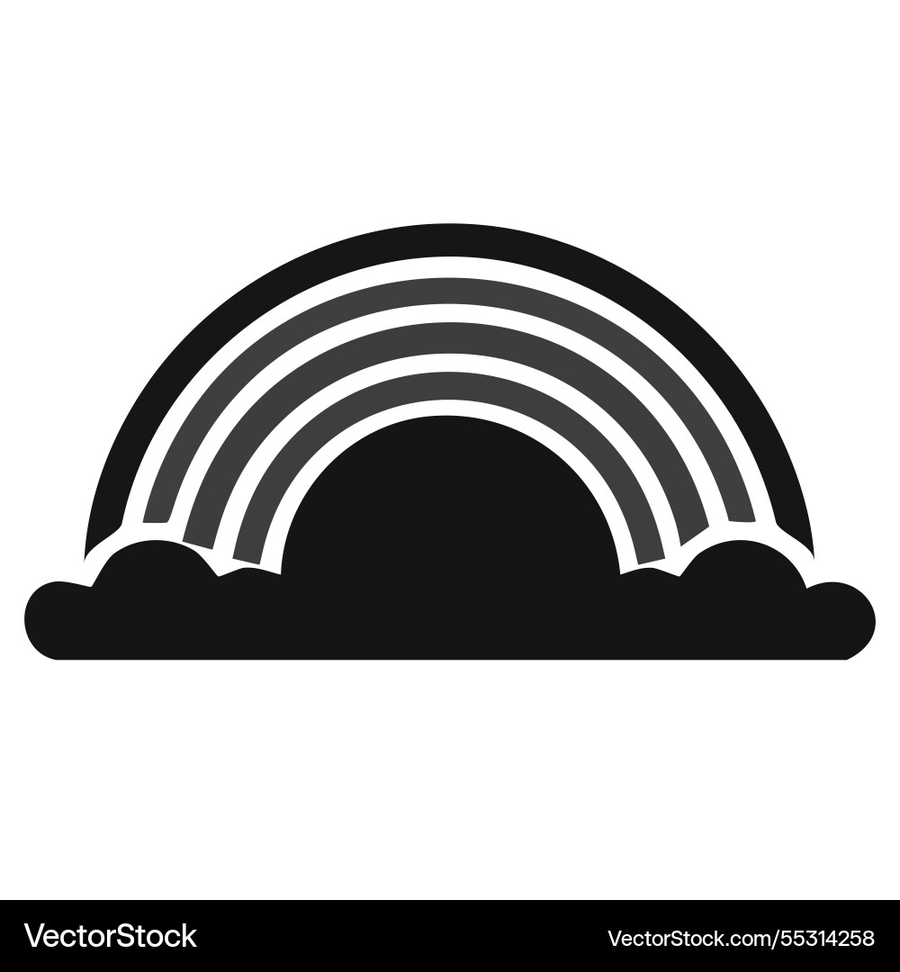 Rainbow icon simple of cloud with for web vector image