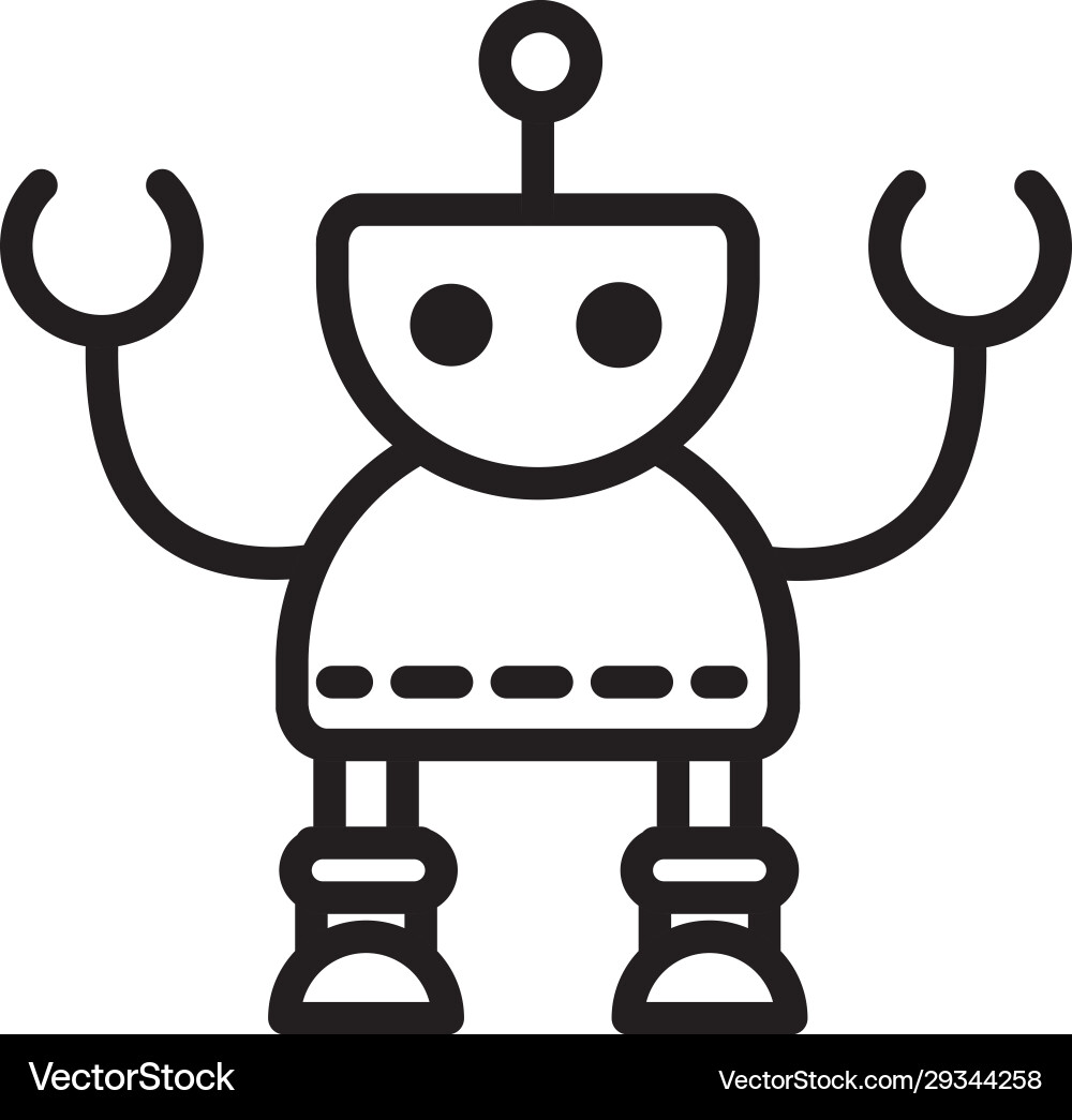 Robot technology character artificial machine vector image