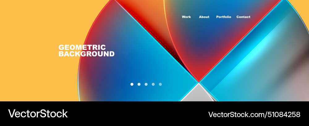 Round triangles and squares web site page template Vector Image