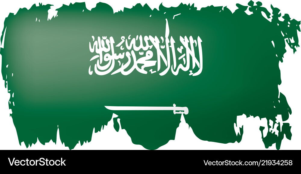 Saudi Arabien Flagge auf einem weißen Saudi Arabien Flagge auf einem weißen vektorbild