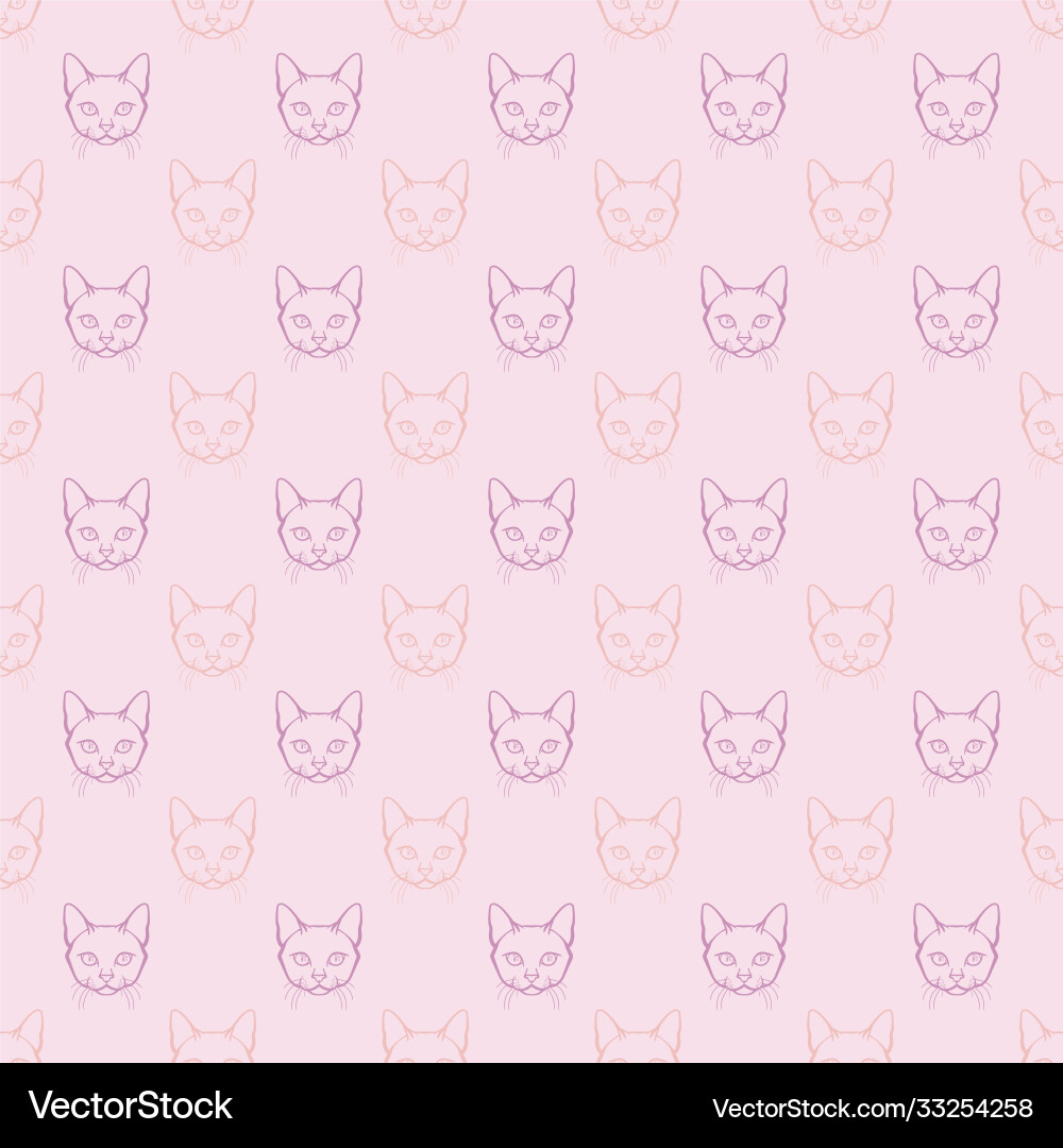 Seamless repeat pattern design with cats Vector Image