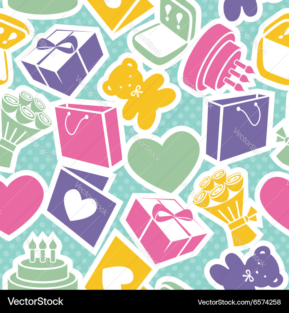 Seamless texture with different elements Vector Image