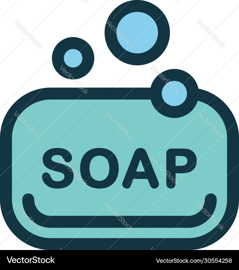 Seifenleiste Linie Icon mit Blasen Umriss Seifenleiste Linie Icon mit Blasen Umriss vektorbild