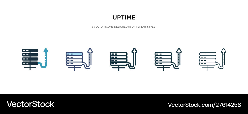 Uptime icon in different style two colored Uptime icon in different style two colored vector image