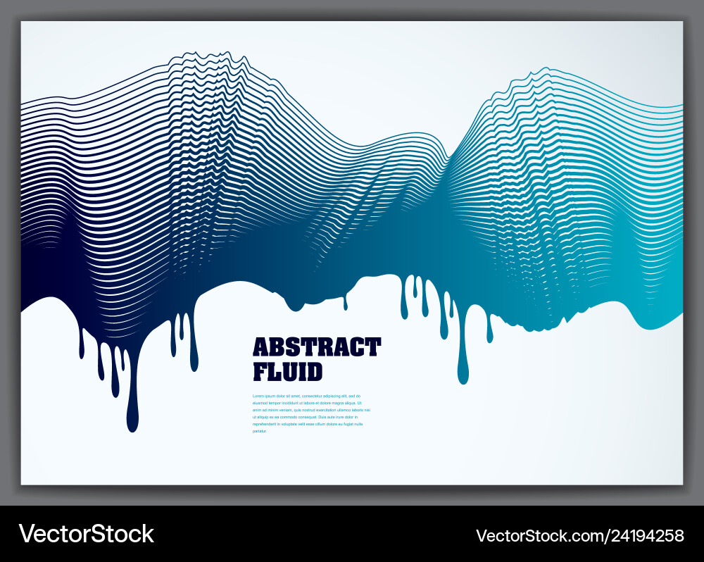 Wavy lines drop fluid abstract background 3d Wavy lines drop fluid abstract background 3d vector image