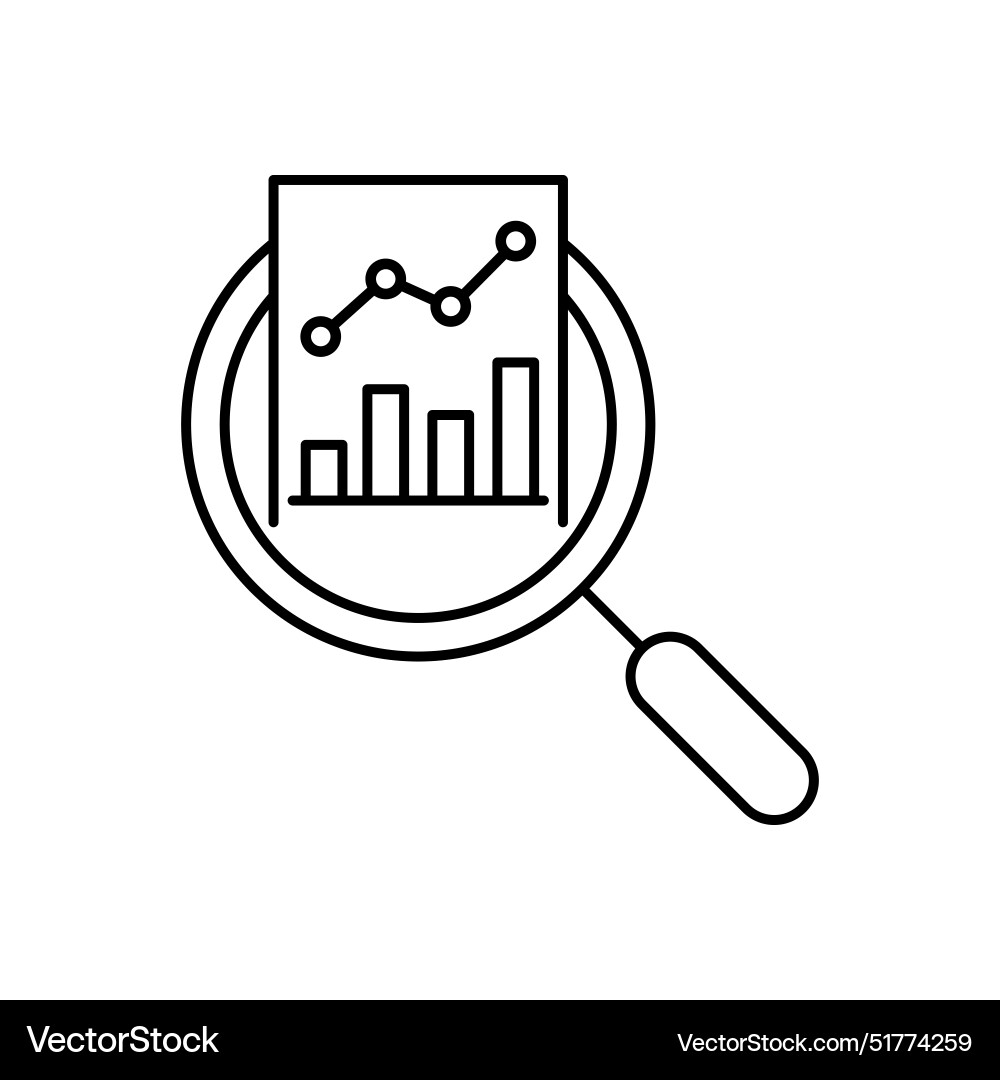Audit and data analysis icon like thin line Vector Image