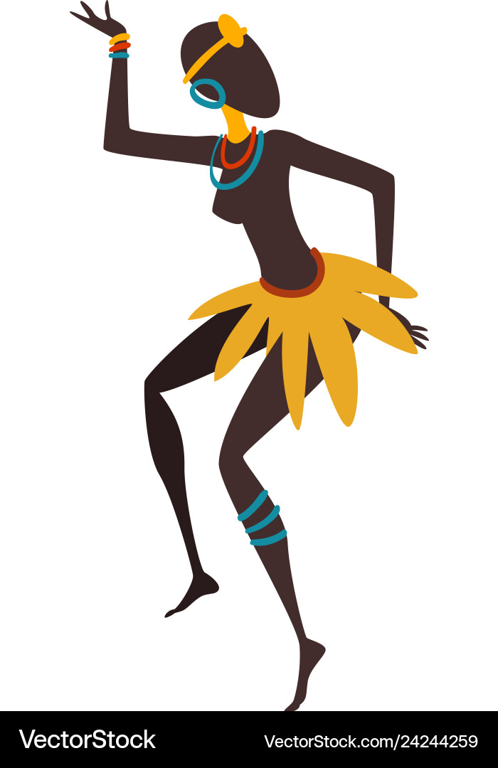 Beautiful african woman dancing folk dance female Beautiful african woman dancing folk dance female vector image